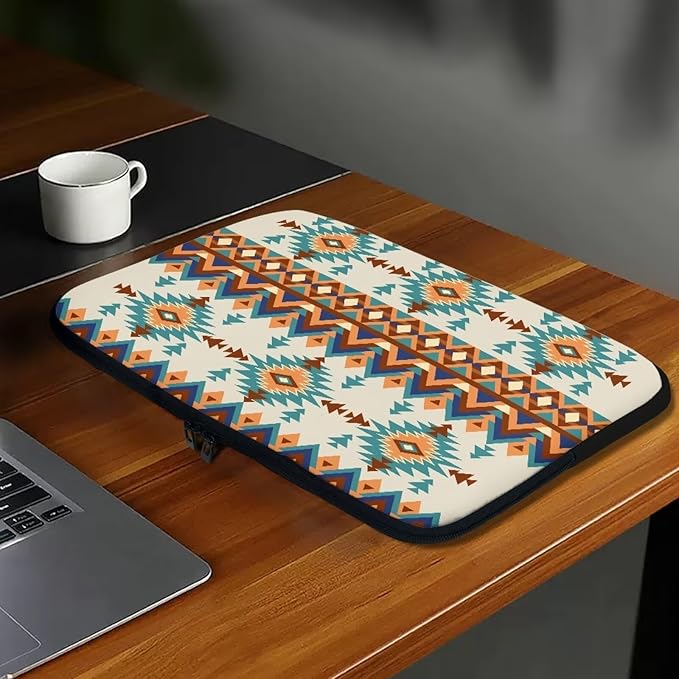 Aztec Boho Laptop Protective Sleeve for Women Men 13 inch Computer Sleeve Neoprene Laptop Bag Lightweight Lap Top Case Suitable for Travel School Office Organizers Brown