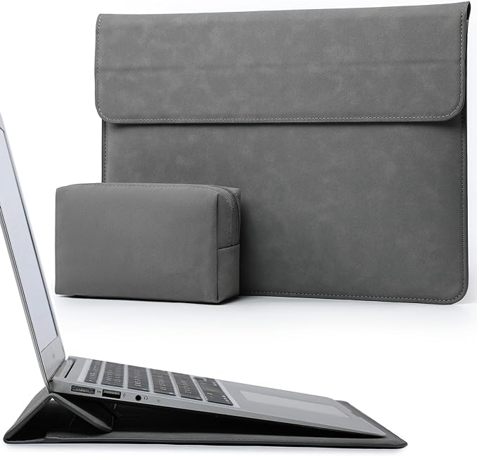 HYZUO 15-16 Inch Laptop Case Bag Sleeve with Stand Feature for MacBook Pro 16 M5/M4/M3/M2/M1 Pro/Max 2026-2019, XPS 15, MacBook Pro 15 2015-2012, Samsung Galaxy Book Flex 15, Dark Gray