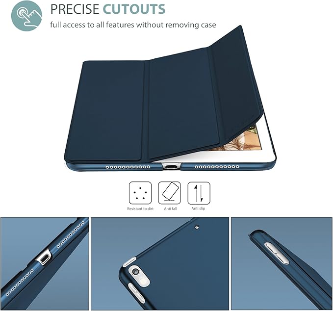 ProCase Smart Case for 10.5” iPad Air 3rd Generation 2019 / iPad Pro 2017, Slim Stand Cover with Translucent Frosted Back for iPad Air 3 -Blue