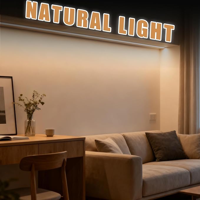 RadiantFlux 50Ft 4000K Flexible LED Strip Lights, Natural Glow Indoor Strips, Dimmable Super Bright Tape Lights for Living Room, Kitchen and Vanity Mirror