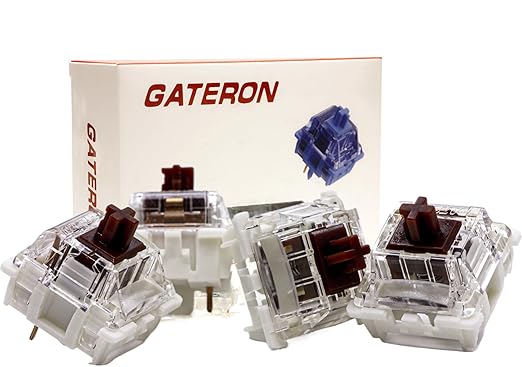 Gateron 70Pcs Pre lubed G pro V3.0 MX Mechanical Gaming Keyboard Split Tactile 55gf Switches,POM Stem Linear RGB SMD Switches 3 pin (Brown)