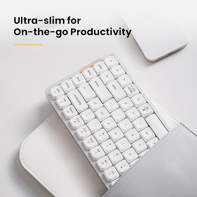 LOFREE Flow84 Low Profile Mechanical Keyboard, 75 Percent Rechargeable Wireless Keyboards with Bluetooth and Wired Connection for Windows, Mac OS/Black Phantom Tactile Switches