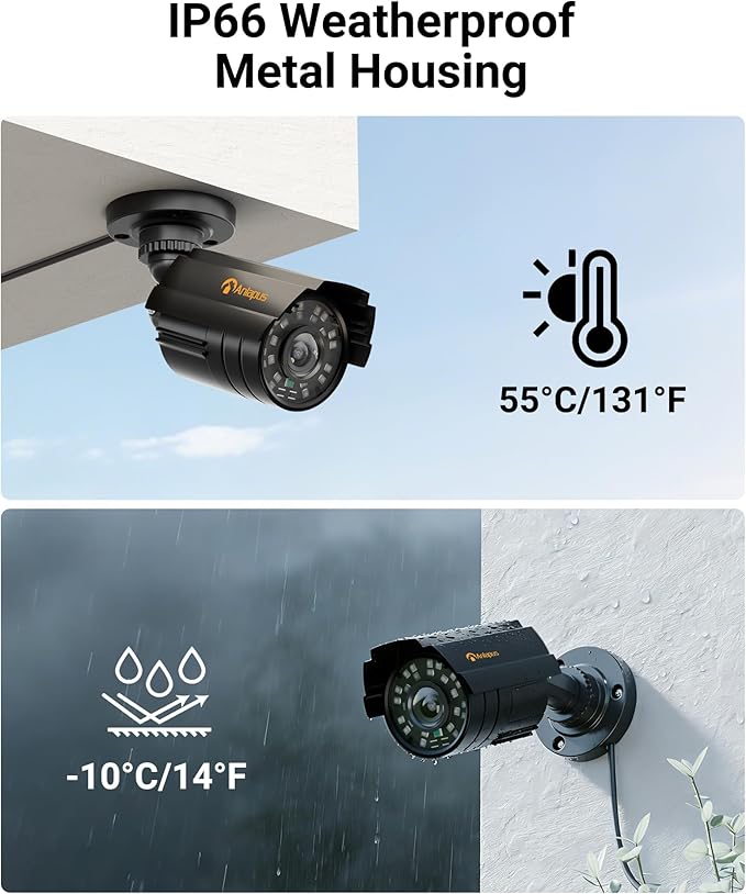Anlapus 1080P Hybrid 4 in 1 Security Camera, HD TVI/CVI/AHD/CVBS Indoor Outdoor CCTV Bullet Cam, Metal Housing, IP66 Weatherproof, 80ft Night Vision, for 960H,720P,1080P,5MP,4K Analog Surveillance DVR