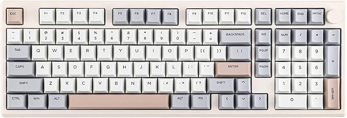 EPOMAKER Galaxy100 QMK/VIA Wireless Gaming Keyboard, Aluminum Shell, BT/2.4Ghz/USB-C, Pre-Lubed Hot-Swappable Linear Switches, NKRO, RGB Backlit (Creamy White, Wisteria Linear Switch)