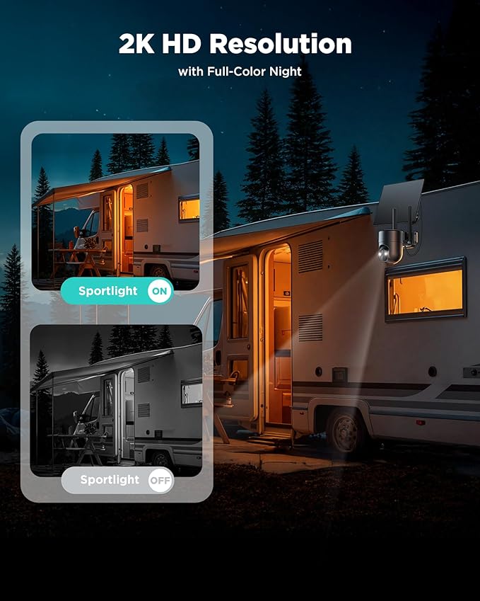 LIWAN 4G LTE Cellular Security Camera, No WiFi Security Camera Wireless Outdoor with SIM Card, Solar Powered, 2K Color Night Vision, 360° View, PIR Sensor, Off Grid Cameras for Farm, Cabin, Job Site