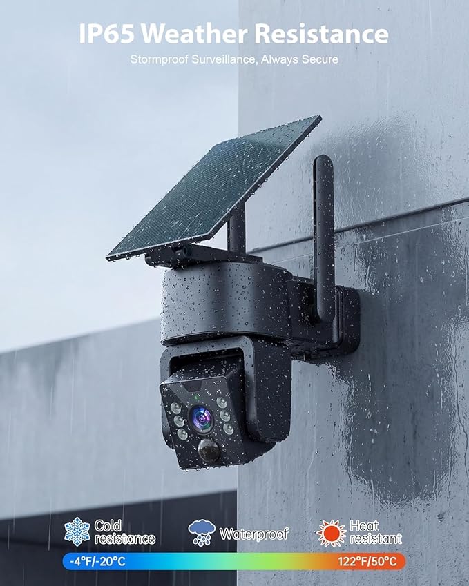 5G & 2.4G Wi-Fi Outdoor Camera Wireless,Solar Security Cameras Wireless Outdoor, 2K 360° PTZ Camera, Solar/Battery Powered, PIR Human Detection, Color Night Vision,Two-Way Voice Calling, Alexa