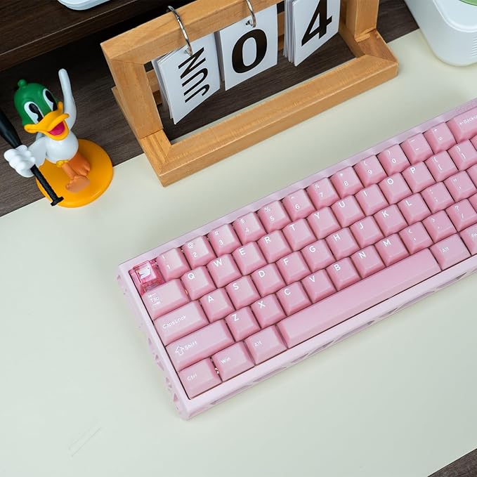 GATERON x Sikakeyb Sakura TKL Magnetic Gaming Keyboard, Adjustable Actuation-Compatible with GH60-60% 61 Keys-Esports RGB PBT Keycaps USB-C Collab Limited Edition Set (Sakura Full Set)