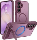 Magnetic for Samsung Galaxy S26+ Plus Case, [Compatible with MagSafe][Full Camera Protection][Built-in Invisible Kickstand] Translucent Matte Phone Case for S26 Plus 6.7" - Wine Red