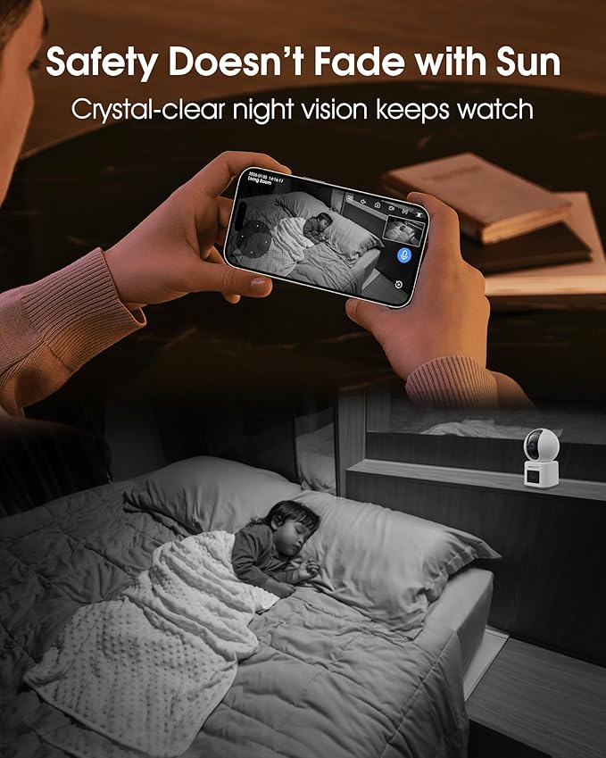 ARCCTV Dual Lens Indoor Security Camera, 2.5K WiFi 6 Pet Camera with Phone App, 360° Dog Camera for Home Security, 5GHz Wireless, 2-Way Audio, Motion Tracking, Night Vision, Baby Monitor
