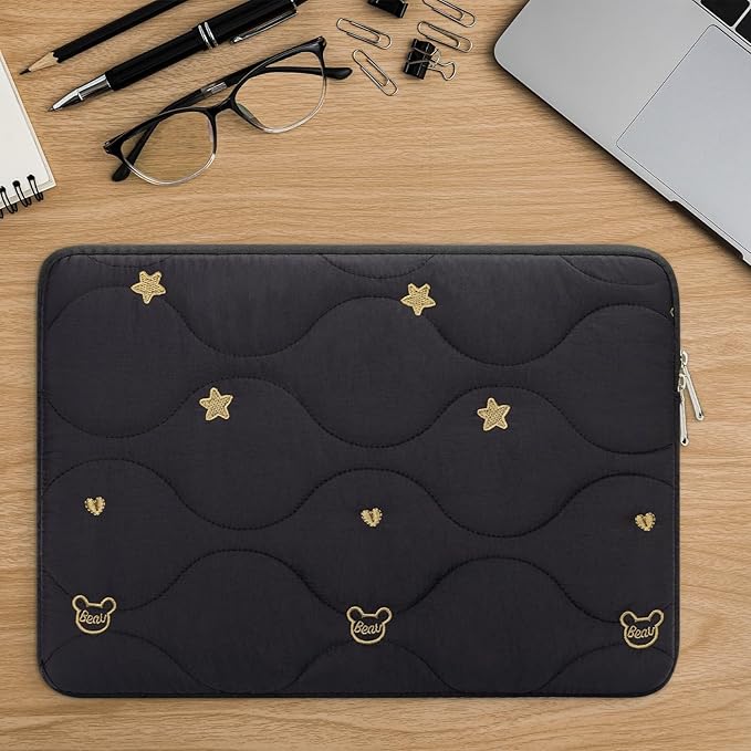 Laptop Sleeve Case 13 14 Inch Laptop Cover Protective Case Compatible with MacBook Air MacBook Pro 13 14 Inch Shockproof Padded Laptop Case, Black
