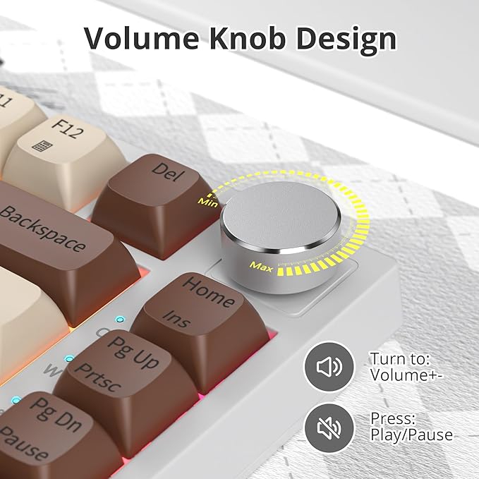 75% Mechanical Gasket Mount TKL Custom Keyboard - Wired, Hot Swappable, RGB Backlit for PC Laptop Windows Gamers (Coffee Cat)