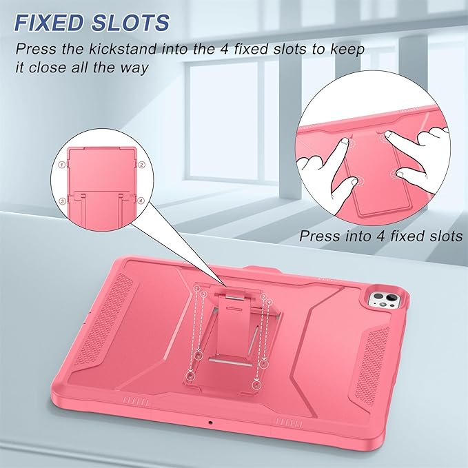 Soke Case for iPad Pro 13 Inch M5/M4 & iPad Air 13 Inch M4/M3/M2(2026/2025/2024), iPad Pro 12.9(2022 2021 2020,6th/5th/4th Gen), Rugged Shockproof Protective Cover - Watermelon