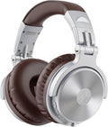 OneOdio Bluetooth Over Ear Headphones, 110 Hrs Wireless/Wired Stereo Sound Foldable Headsets with Deep Bass 50mm Neodymium Drivers for PC/Phone/Tablet - Studio Wireless Pro C, Silver