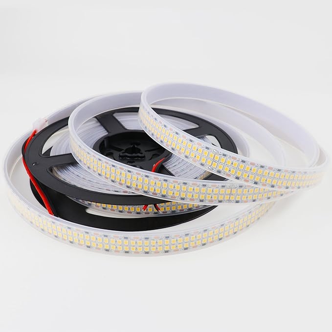 LEDENET LED Strip Lights Warm White 3000K 2400LEDs DC 12V 16.4ft/5M Double Row 2835 SMD LED Tape Light Flexible Dimmable Ribbon Lamp Waterproof IP67 Outdoor Lighting(No Adapater and Dimmer)