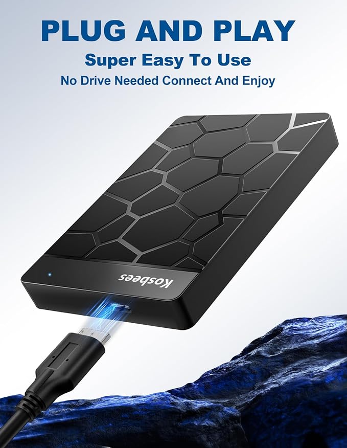 1 TB External Hard Drives,Portable Hard Drive for Windows,Ultra Slim External HDD Store Compatible with PC, MAC,Laptop,PS4, Xbox one, Xbox 360;Plug and Play Ready