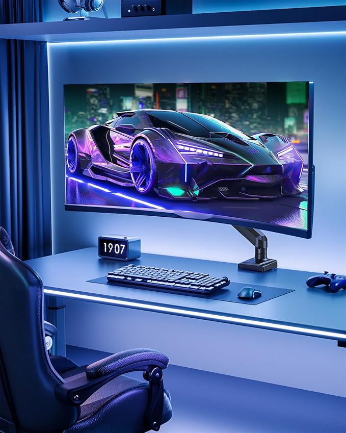 Single Monitor Mount for 32 27 24 22 inch Screen, Monitor Arm Holds 4.4-22 lbs, Monitor Desk Mount, Gaming & Home Office Use, VESA 75x75mm & 100x100mm, Freelift Pro Black