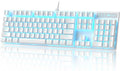 MageGee Mechanical Gaming Keyboard, Wired USB Adjustable Backlight Keyboard, New Mechanical Storm 100% Anti-ghosting Keyboards with Blue Switches for Windows PC/MAC Games (White)
