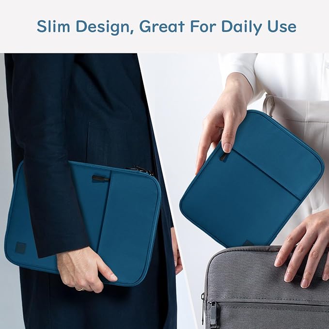 Dadanism 9-11 Inch Tablet Sleeve Padded Carrying Case for iPad (A16) 11th Gen 11", iPad 10th Gen 10.9", iPad Air M4/Pro M5 11", iPad Air 5/4, iPad 9/8/7th Gen, Galaxy Tab A11+ Plus 11", Peacock Blue