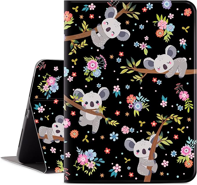 Case for iPad Air 11 Inch M3/M2 (2025/2024), iPad Air 5th/4th Generation 10.9 Inch Case 2022/2020, iPad air 11-inch case Multi-Angle View Adjustable Stand with Auto Wake/Sleep, Flower Sloth