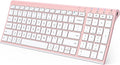iClever BK10 Bluetooth Keyboard, Wireless Rechargeable Ultra-Slim Keyboard with Long Battery Life, Compatible with iOS, Android, Windows, Mac for iPad, Tablet, Laptop, PC, Phone