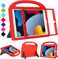 Kids Case for iPad 10.2 & 10.5, iPad 9th/8th/7th Generation 10.2" 2021 2020 2019 Case with Screen Protector, iPad Air 3rd Gen/Pro 10.5 inch Protective Cover with Handle Stand, Red