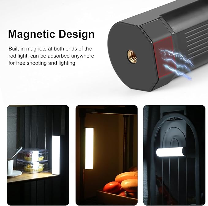 PULUZ Photography Lighting, 360° Magnetic Handheld Light Wand with 2000mAh Rechargeable Battery, 2500-9000K Dimmable Tube Light for Camera, Studio Photography, TikTok, YouTube, Vlog (17cm/6.7 in)