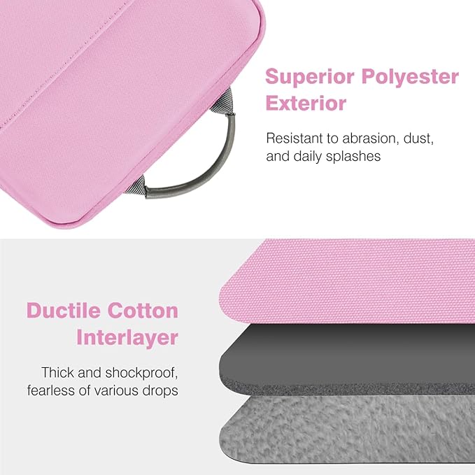 Dadanism 9-11 Inch Tablet Sleeve Bag Carrying Case with Shoulder Strap for iPad (A16) 11", iPad 10th Gen 10.9", iPad Air M4/Pro M5 11", iPad 9/8/7th 10.2", Galaxy Tab A11+ Plus 11", Flowers Pink