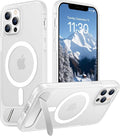 Magnetic Compatible with iPhone 12 Case & iPhone 12 Pro Case, [Built-in Invisible Kickstand][Compatible with MagSafe][Military Grade Shockproof] Slim Translucent Matte Phone Case 6.1"