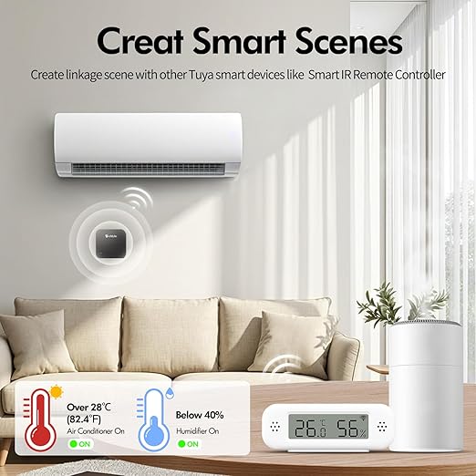 eMylo WiFi Thermometer Hygrometer, Smart Wireless Indoor Temperature Humidity Monitor with App Alerts, Free Data Storage Export, for Home Room Pet Greenhouse,