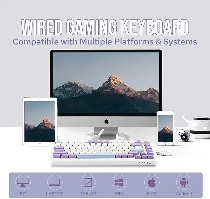 MechLands AJAZZ AK820 MAX HE Hall Effect Magnetic Gaming Keyboard, Adjustable Actuation, 8KHz Polling Rate, Wired Rapid Fast Keyboard, Creamy Gasket, RGB Backlight, NKRO for Win/Mac (White)