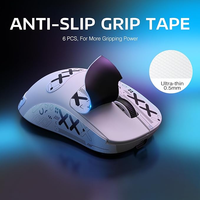 MANBASNAKE Attack Shark X3 Pro 4K/8K Hz Mouse, 59g Superlight BT/2.4G Wireless/Wired Gaming Mouse, PixArt PAW3395 Gaming Sensor, 26000 DPI, Griptape, Programmable Buttons for Win11/Xbox/PS/Mac(White)