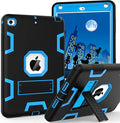 CCMAO iPad mini 5 Case 2019, iPad mini 4 Case 2015, Heavy Duty Shockproof Hybrid Protective Cover for iPad mini 5th/4th Generation 7.9 inch, Black+Sky Blue