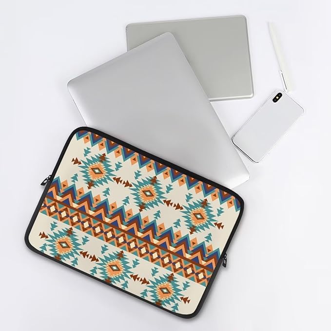 Aztec Boho Laptop Protective Sleeve for Women Men 13 inch Computer Sleeve Neoprene Laptop Bag Lightweight Lap Top Case Suitable for Travel School Office Organizers Brown