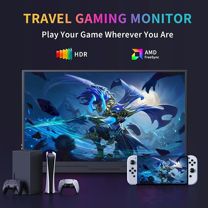 MAGICRAVEN 4K Portable Monitor, 15.6" 3840x2160 IPS Laptop Screen, USB C HDMI Computer Gaming Display with Speakers & Smart Cover, Travel Monitor for PC Phone PS5/4 Xbox Switch