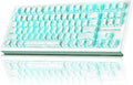 ZORNHER ZH870 Wireless Gaming Mechanical Keyboard,80% White Gaming Keyboard with White Spider Web IMD PC Keycaps,Creamy Sounding Linear Switches,Hot-Swappable,RGB Backlit