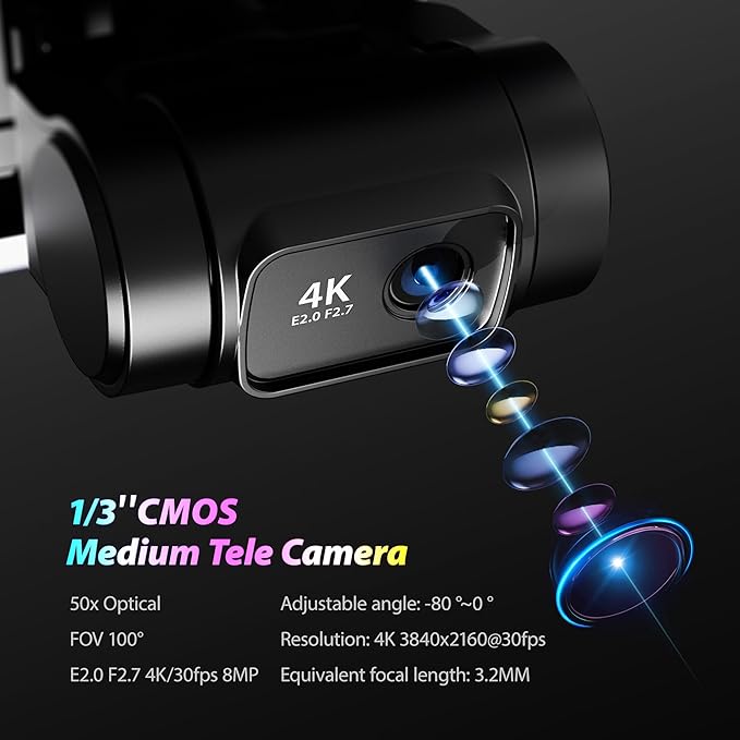 Contixo F33 Professional Drone - 4K/30FPS Camera, GPS & Optical Flow, 2-Axis Gimbal + EIS, 5.5" Touchscreen Remote, Obstacle Avoidance, 4-Mile FPV, 42-Min Flight, Hunting & Outdoor Tracking