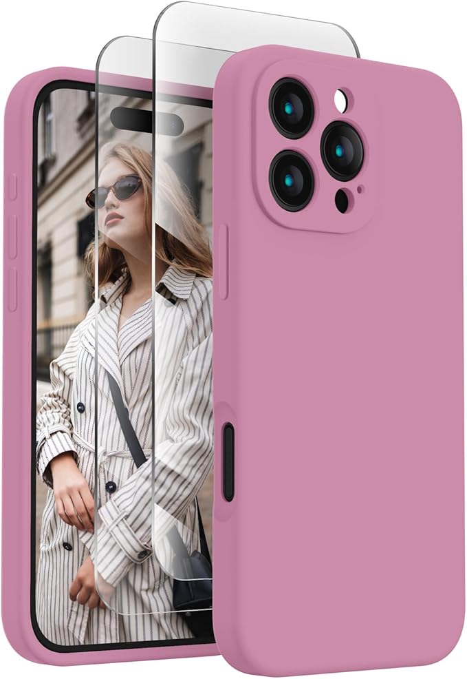FireNova Designed for iPhone 16 Pro Max Case, Silicone Upgraded [Camera Protection] Phone Case, Soft Anti-Scratch Microfiber Lining Inside, 2024, Lilac Purple