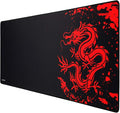 JIALONG Gaming Mouse Pad Large Size 35.4x15.7 inches Extended Desk Mousepad with Personalized Design for Laptop, Computer PC - Red Dragon