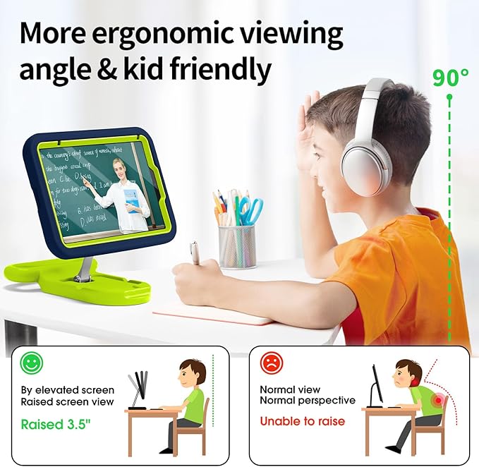 Kids Case for iPad mini 7 (A17 Pro) 2024 /iPad Mini6 2021,Adjustable Portrait/Landscape Stand//Drop Proof with Handle/Kickstand,Child Friendly Case for iPad mini 7th/6th Gen 8.3inch (Bluegreen)