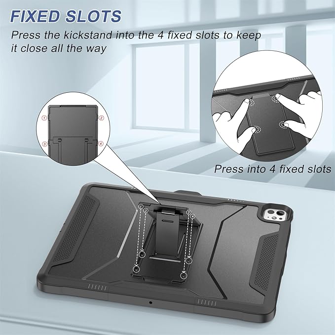 Soke Case for iPad Pro 13 Inch M5/M4 & iPad Air 13 Inch M4/M3/M2(2026/2025/2024), iPad Pro 12.9(2022 2021 2020,6th/5th/4th Gen), Rugged Shockproof Protective Cover - New Black