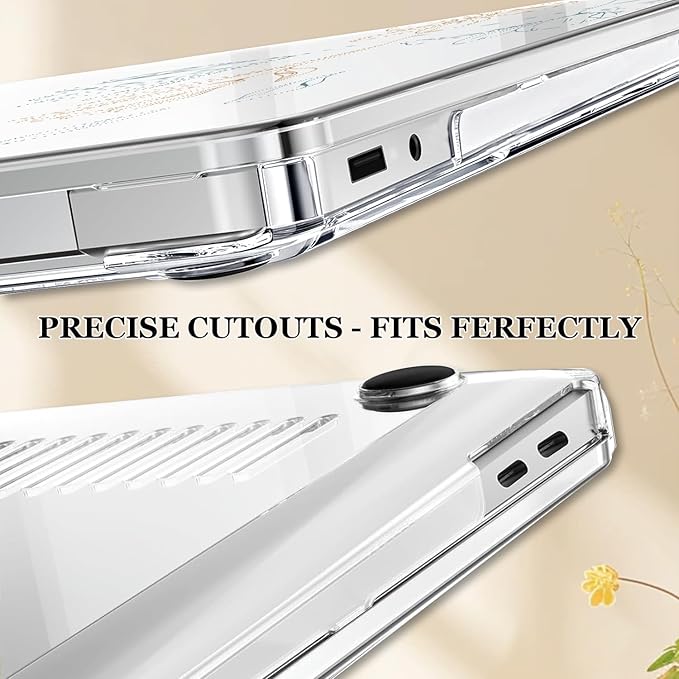 Slim Protective Case for Microsoft Surface Laptop 13 inch Copilot+ PC 2025 Release (Model 2095), Lightweight Anti-Scratch Printed Pattern Plastic Hard Shell Case Cover, Line Flower