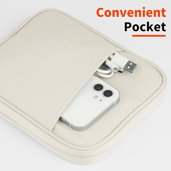 HoYiXi Universal Sleeve Bag for 7-8 inch Tablet Fire HD 8/Fire HD 8 Plus Compatible iPad mini (6th Gen) 8.3" 2021, iPad mini 5/4/3/2/1, Tab A8, 7"-8" inch Android Tablet Sleeve Case -White