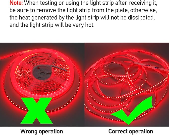 DC 24V 32.8ft(10M) Red LED Strip Light 1200LEDs 2835 SMD 90W High Brightness No-Waterproof IP20 Flexible Ribbon for Kitchen Garden Backyard Hallways Stairs Decoration Lighting(No Power Supply)