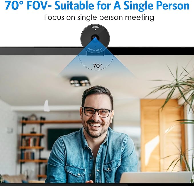 EMEET C950 1080P Webcam - USB Webcam with Microphone & Physical Privacy Cover, Auto Light Correction, Fixed Focus, USB Plug & Play, Ultra Web Cam w/ 70°View for Meeting/Online Classes/Zoom/YouTube