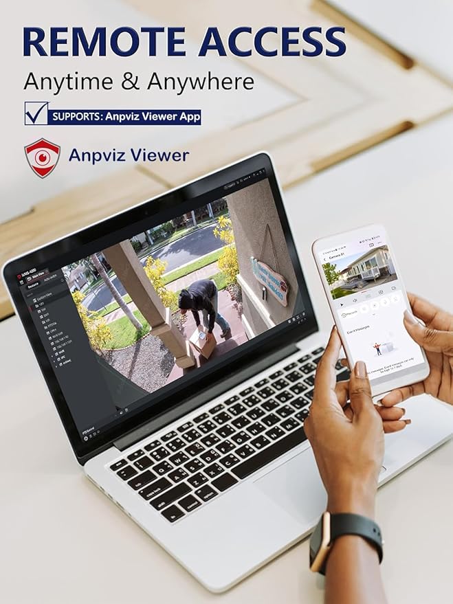 Anpviz 4K PoE IP Camera Outdoor, 8MP Wired Turret Security Camera, Human Vehicle Detection, 2.8mm Lens, Smart Color Night Vision, Full Metal, Built-in Mic, IP67 Waterproof, Black, IPC-D3083BD-S-N