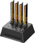 M.2 Dock with Fan for NVME SATA SSD, Tool-Free 4 Bay NVMe Reader with Indicator Light, 10Gbps Speed（No Clone Function）