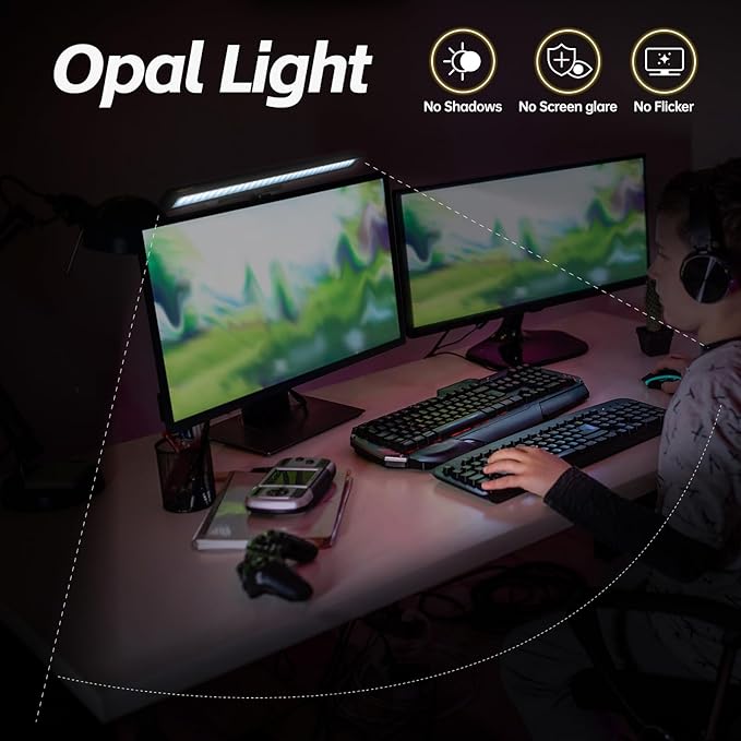 Led Desk Lamp for Office Home Computer Monitor Light Bar USB Powered Monitor Lamp Adjustable Color Temperature Brightness Laptop LED Screen Light Bar USB reading light bar for Game Reading Accessories