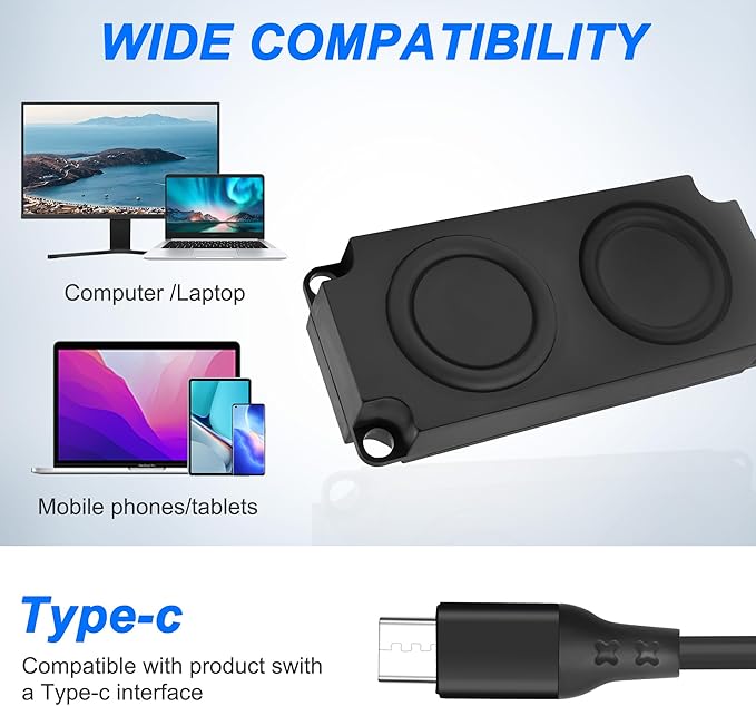 XMSJSIY USB Type C Computer Speaker Laptop Speaker 3W Portable Plug-in External Speaker for Desktop PC Laptop Monitor Phone-1 PCS