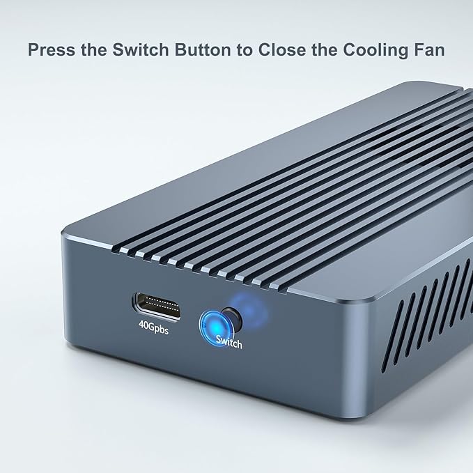 ACASIS 40Gbps M.2 NVMe SSD Enclosure, with Cooling Fan, M.2 Enclosure Compatible with Thunderbolt 4/3,USB4/USB3.2/3.1/3.0/2.0, TBU 405 Pro for M1 M2 Pro/Max Support 2280/2260/2242/2230 (TBU405 Pro)