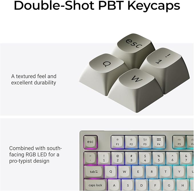 Keychron C1 Pro 8K QMK Wired Custom Mechanical Keyboard, TKL Layout Launcher Support with Hot-Swappable Super Banana Switch, PBT Keycaps Compatible for Mac Windows Linux